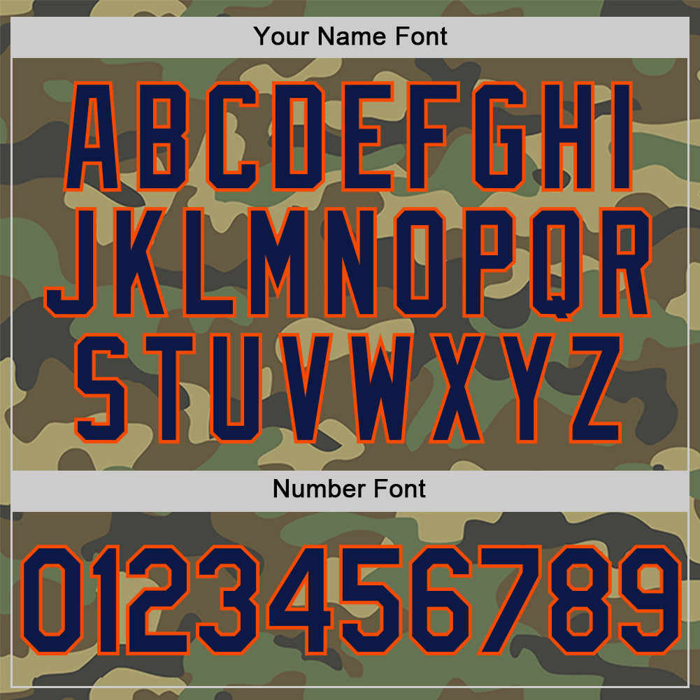 Personalized Camo Navy-Orange Salute To Service Two-Button Unisex Softball Jersey Team Custom Name and Number Custom Name and Number Camo Navy-Orange Salute to Service Softball Jersey Unisex Two-Button Personalized Camo Navy-Orange - Image 5