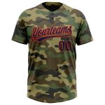 Custom Name and Number Camo Navy-Orange Salute to Service Softball Jersey Unisex Two-Button Personalized Camo Navy-Orange