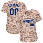 Custom Navy Powder Blue Camo Baseball Jersey - Personalized Salute To Service with Name & Number Personalized Camo Navy-Powder