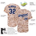 Custom Navy Powder Blue Camo Baseball Jersey - Personalized Salute To Service with Name & Number Personalized Camo Navy-Powder