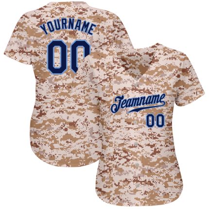 Personalized Camo Baseball Jersey in Navy and Powder Blue - Salute to Service Personalized Camo Navy-Powder Blue Salute To