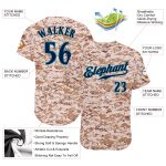 Custom Camo Navy-Teal Salute to Service Jersey for Men - Personalized Baseball Jersey Personalized Camo Navy-Teal Salute