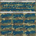 Custom Name and Number Camo Navy-Teal Softball Jersey Unisex Two-Button Personalized Salute to Service Team Apparel Personalized
