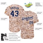 Custom Name Number Authentic Salute To Service Baseball Jersey Camo Navy White Personalized Camo Navy-White Authentic Salute