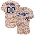 Personalized Salute To Service Baseball Jersey in Camo Navy-White for Men Personalized Camo Navy-White Salute To Service