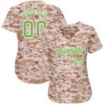 Personalized Camo Jersey for Men, Neon Green-White, Custom Name and Number, Authentic Salute to Service Baseball Jersey Personalized