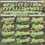 Custom Camo Varsity Jacket Neon Green-White Full-Snap Salute to Service Bomber Personalized Camo Neon Green-White Bomber