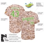 Personalized Neon Green White Camo Baseball Jersey - Salute to Service Personalized Camo Neon Green-White Salute To Service