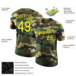 Personalized Neon Yellow Black Camo Salute to Service Performance T-Shirt Personalized Camo Neon Yellow-Black Performance