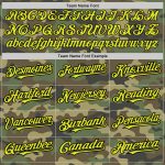 Personalized Neon Yellow Black Camo Salute to Service Baseball Jersey Personalized Camo Neon Yellow-Black Salute To Service