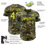 Personalized Neon Yellow Black Camo Salute to Service Baseball Jersey Personalized Camo Neon Yellow-Black Salute To Service