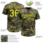 Personalized Neon Yellow Black Camo Softball Jersey Unisex Two-Button Salute To Service Personalized Camo Neon Yellow-Black