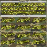 Personalized Neon Yellow Camo Cream-Black Pinstripe Baseball Jersey - Salute to Service Design Personalized Camo Neon Yellow