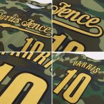 Personalized Camo Baseball Jersey - Custom Name and Number, Old Gold Black, Authentic Salute To Service Personalized Camo