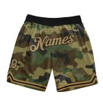 Personalized Camo Basketball Shorts - Old Gold Black Salute to Service Design Personalized Camo Old Gold-Black Salute To