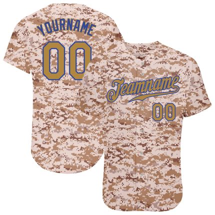 Personalized Camo Baseball Jersey - Old Gold Royal Salute to Service Personalized Camo Old Gold-Royal Salute To Service Baseball