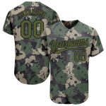 Custom Name Number Authentic Salute to Service Baseball Jersey Olive Black Camo 3D Pattern Design Personalized Camo Olive-Black