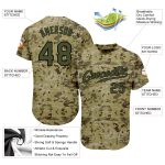 Custom Name and Number Olive-Black Camo Authentic Salute to Service Baseball Jersey Personalized Camo Olive-Black Authentic