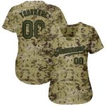 Personalized Camo Jersey for Service Members | Olive-Black Salute to Service Baseball Jersey Personalized Camo Olive-Black