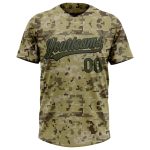 Personalized Salute To Service Camo Olive-Black Unisex Two-Button Softball Jersey Personalized Camo Olive-Black Salute To
