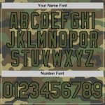 Personalized Camo Softball Jersey Unisex Olive-Black Salute To Service Two-Button Personalized Camo Olive-Black Salute To