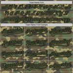 Personalized Camo Softball Jersey Unisex Olive-Black Salute To Service Two-Button Personalized Camo Olive-Black Salute To