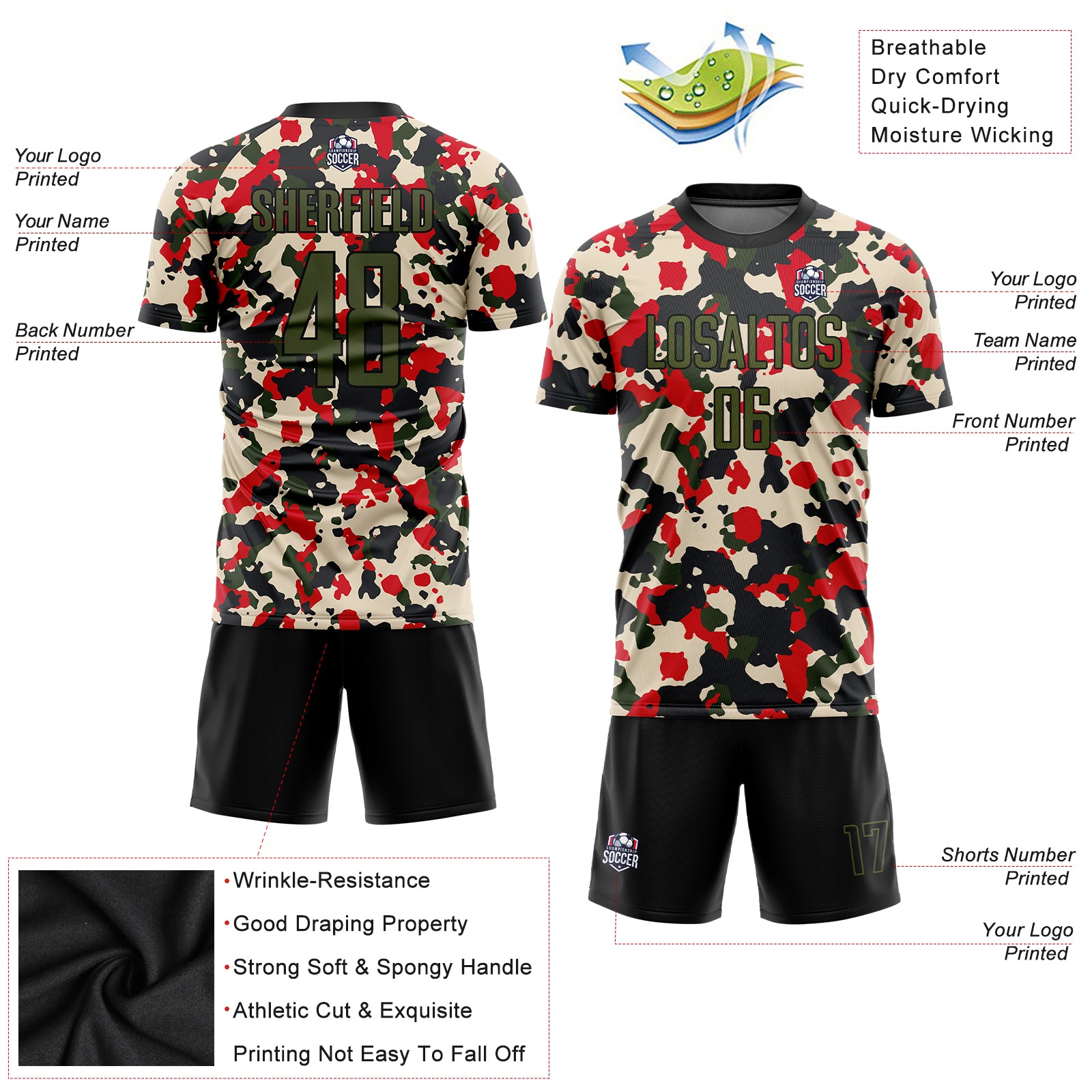 Personalized Camo Olive-Black Sublimation Salute To Service Soccer Uniform Jersey Camo Olive-Black Soccer Jersey, Personalized Salute To Service Uniform Personalized Camo Olive-Black Sublimation Salute To - Image 3