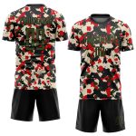 Camo Olive-Black Soccer Jersey, Personalized Salute To Service Uniform Personalized Camo Olive-Black Sublimation Salute To