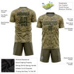 Personalized Camo Soccer Jersey Olive-Black Salute To Service Uniform Personalized Camo Olive-Black Sublimation Salute To