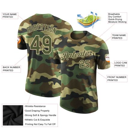Personalized Camo Performance T-Shirt | Olive-City Cream Salute To Service Personalized Camo Olive-City Cream Performance