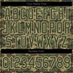 Personalized Authentic Salute to Service Baseball Jersey in Camo Olive-Cream Design Personalized Camo Olive-Cream Authentic