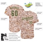 Custom Name and Number Personalized Camo Olive-Cream Baseball Jersey - Authentic Salute to Service Jersey Personalized Camo