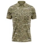 Personalized Camo Olive-Cream Golf Polo Shirt - Performance Salute To Service Personalized Camo Olive-Cream Performance Salute