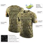 Custom Name Number Performance Olive-Cream Camo T-Shirt - Salute to Service Team Shirt Personalized Camo Olive-Cream Performance