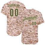 Camo Baseball Jersey Personalized Olive-Cream Salute to Service Design Personalized Camo Olive-Cream Salute To Service Baseball