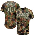 Personalized Camo Olive White Classic Woodland Baseball Jersey Salute to Service 2 Personalized Camo Olive-White Dark Classic