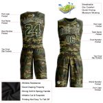 Personalized Camo Basketball Jersey Olive-White Sublimation Salute to Service Round Neck Suit Personalized Camo Olive-White