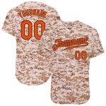 Custom Name Number Authentic Salute To Service Baseball Jersey Camo Orange-Black Team Personalized Personalized Camo Orange-Black