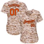 Custom Name Number Authentic Salute To Service Baseball Jersey Camo Orange-Black Team Personalized Personalized Camo Orange-Black