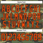 Custom Name and Number Camo Orange-Black Salute to Service Hockey Jersey - Personalized Lace Neck Team Apparel Personalized