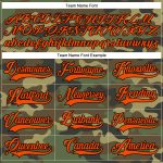 Custom Name and Number Camo Orange-Black Salute to Service Hockey Jersey - Personalized Lace Neck Team Apparel Personalized