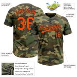 Personalized Camo Softball Jersey with Custom Name & Number - Orange-Black Salute To Service Two-Button Unisex Personalized