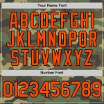 Personalized Camo Softball Jersey with Custom Name & Number - Orange-Black Salute To Service Two-Button Unisex Personalized