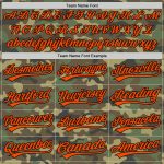 Personalized Camo Softball Jersey with Custom Name & Number - Orange-Black Salute To Service Two-Button Unisex Personalized