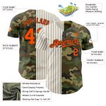 Custom Name Number Authentic Camo Orange Cream-Black Pinstripe Baseball Jersey - Salute To Service Personalized Camo Orange