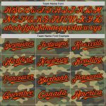 Custom Name Number Authentic Camo Orange Cream-Black Pinstripe Baseball Jersey - Salute To Service Personalized Camo Orange