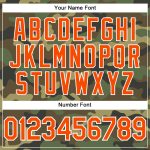 Custom Name and Number Camo T-Shirt - Orange and White Performance Salute to Service Design Personalized Camo Orange-White