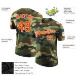 Custom Name and Number Camo T-Shirt - Orange and White Performance Salute to Service Design Personalized Camo Orange-White