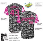 Breast Cancer Awareness Custom Baseball Jersey for Women - Personalized 3D Camo Pink-Black with Name and Number Personalized