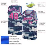 Personalized Camo Basketball Jersey - Pink, Black, Light Blue, Custom Name & Number - Authentic Salute To Service Personalized